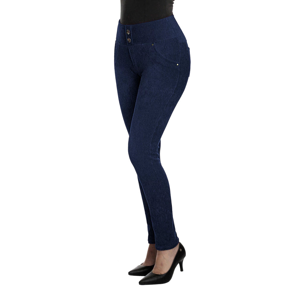 Calça Legging Skinny de Veludo Cotelê