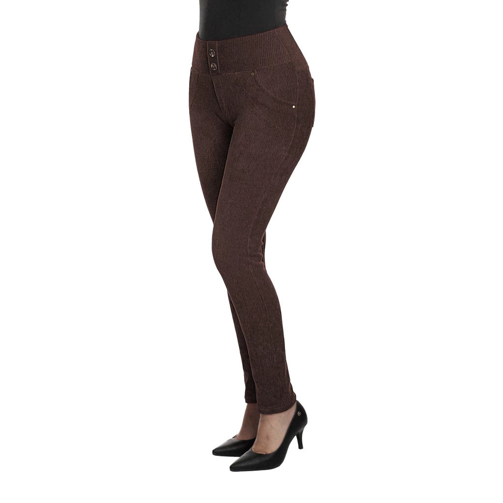Calça Legging Skinny de Veludo Cotelê