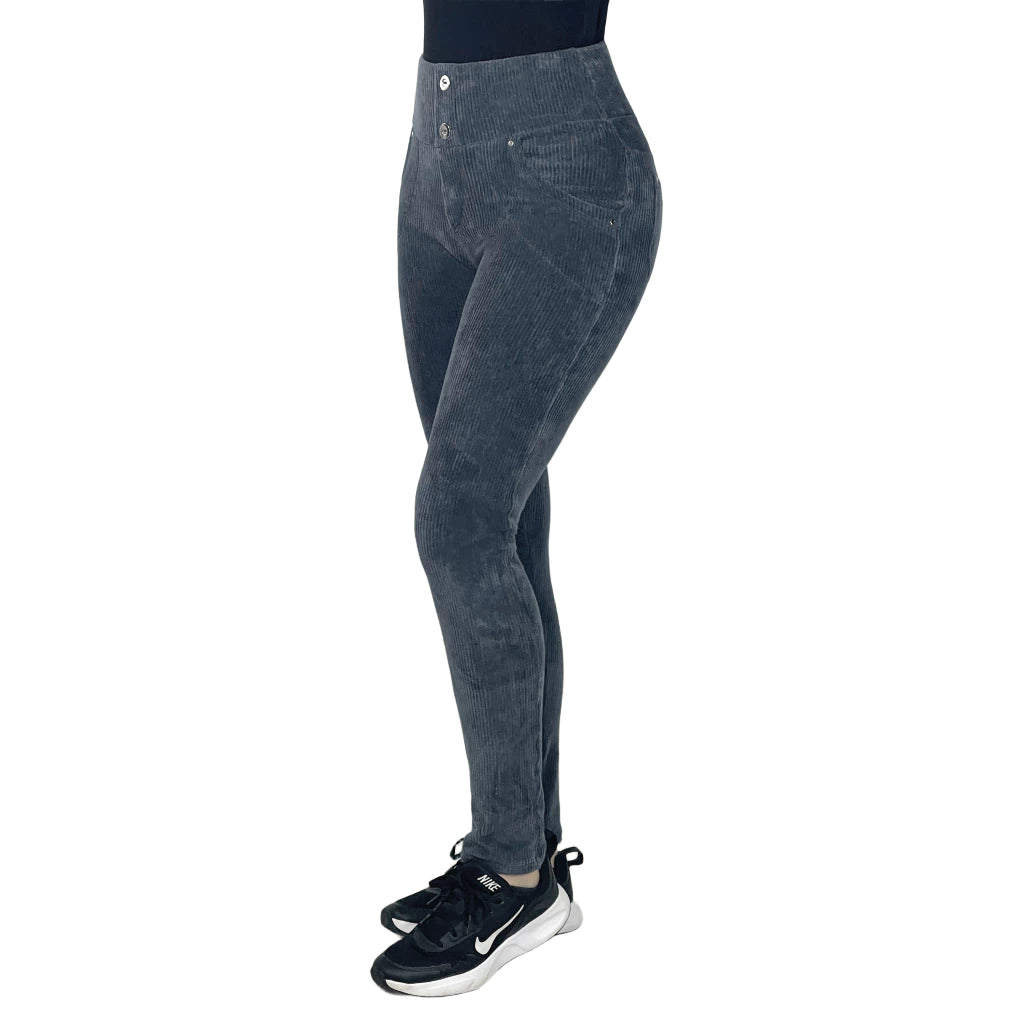 Calça Legging Skinny de Veludo Cotelê